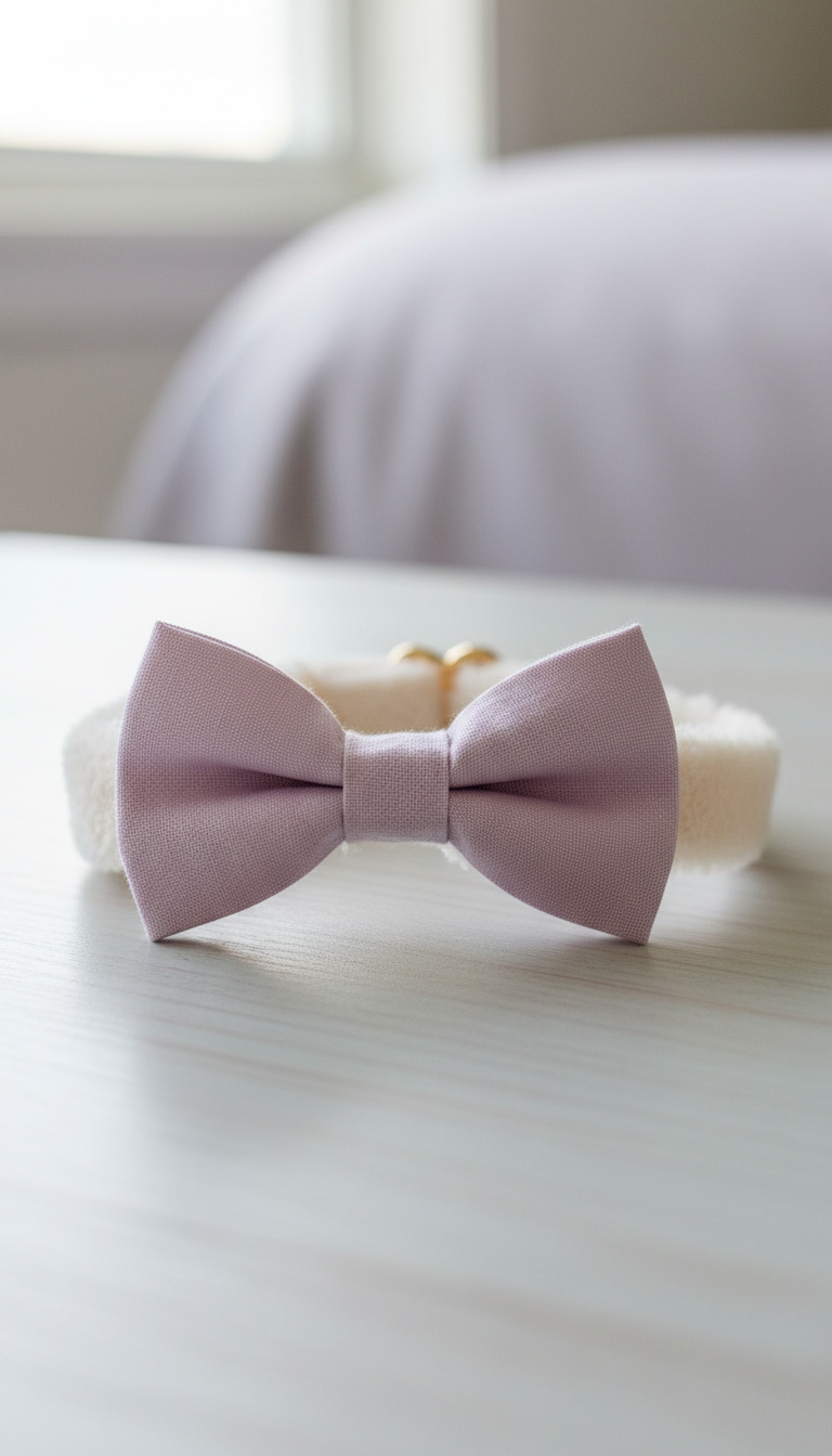 Morning Lilac Linen Cat Bow Tie