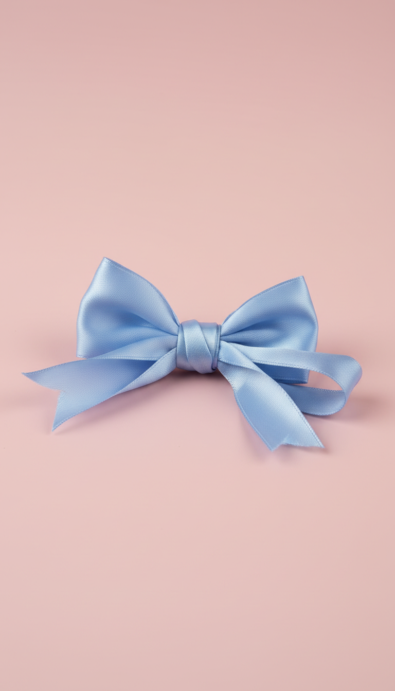 Powder Blue Satin Ribbon Cat Toy